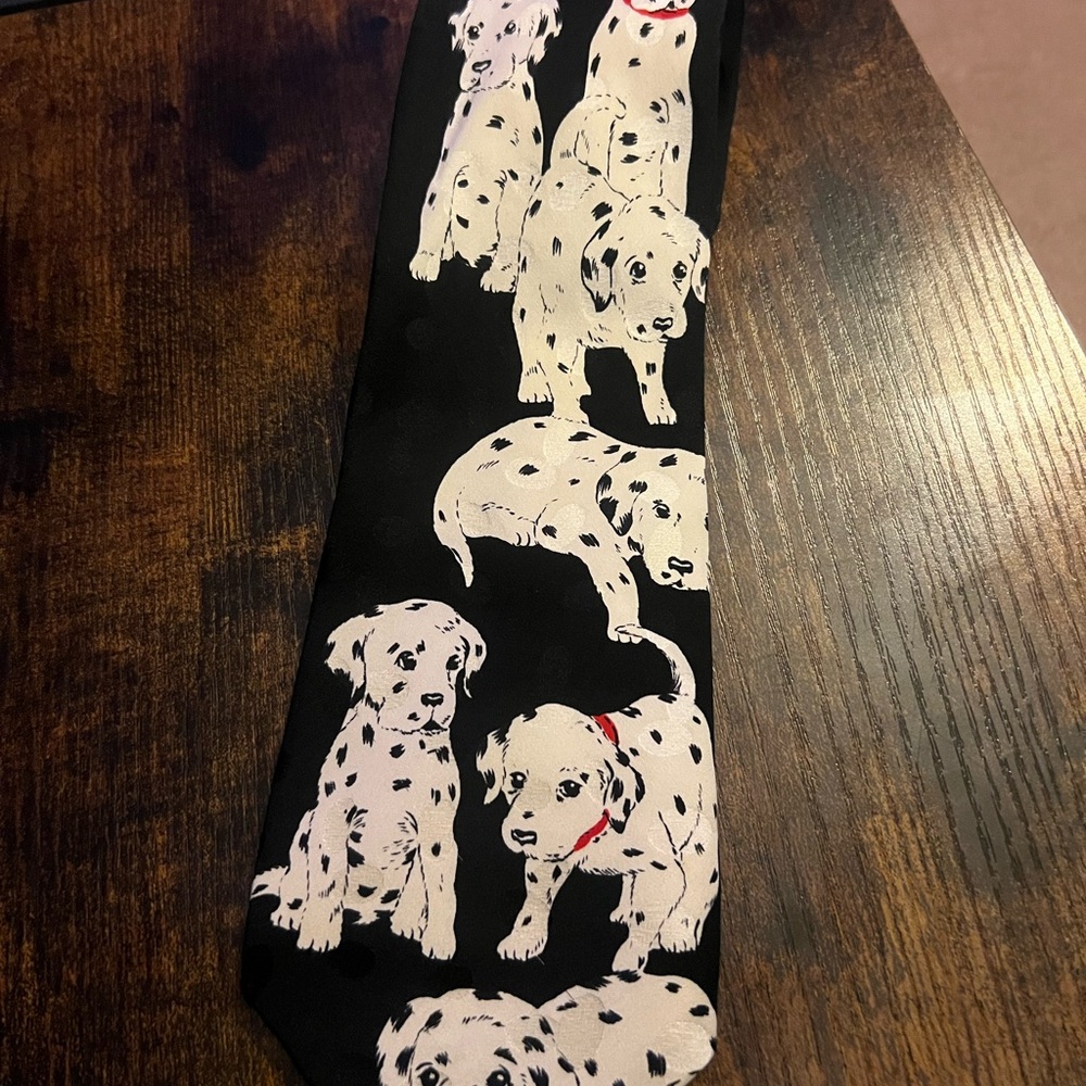 Dalmatian Dog Pattern Tie Tie Animal Dalmatian print Rosetti tie